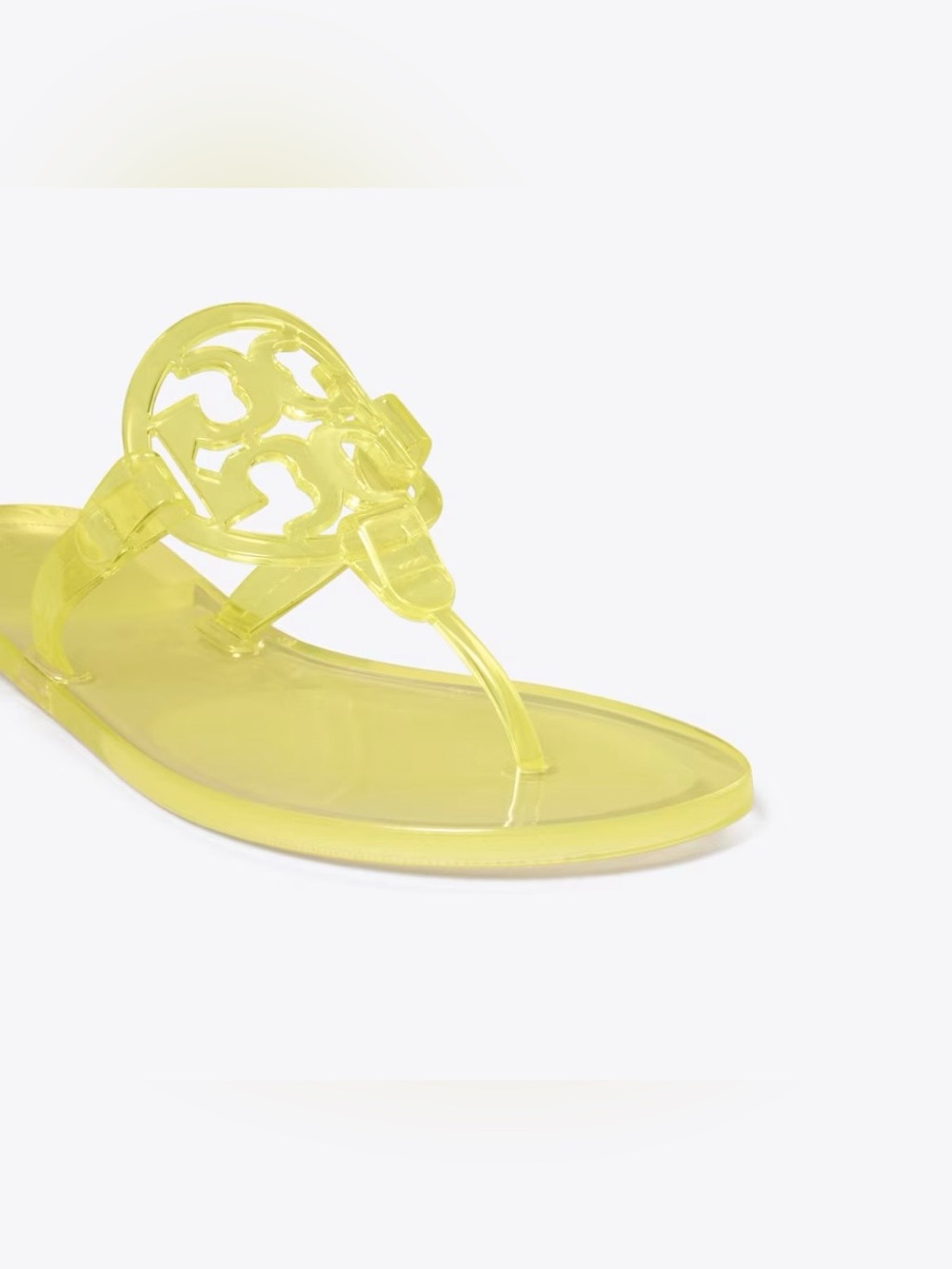 Tory Burch Transparent Yellow Jelly Logo Thong Sandals - Picture 1 of 4